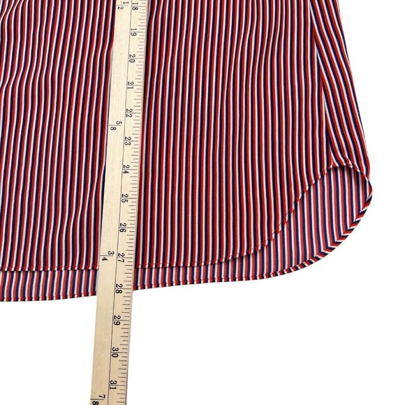 Striped Red & Blue Long Sleeve Tunic Blouse By Cabi Size L - Picture 5 of 7